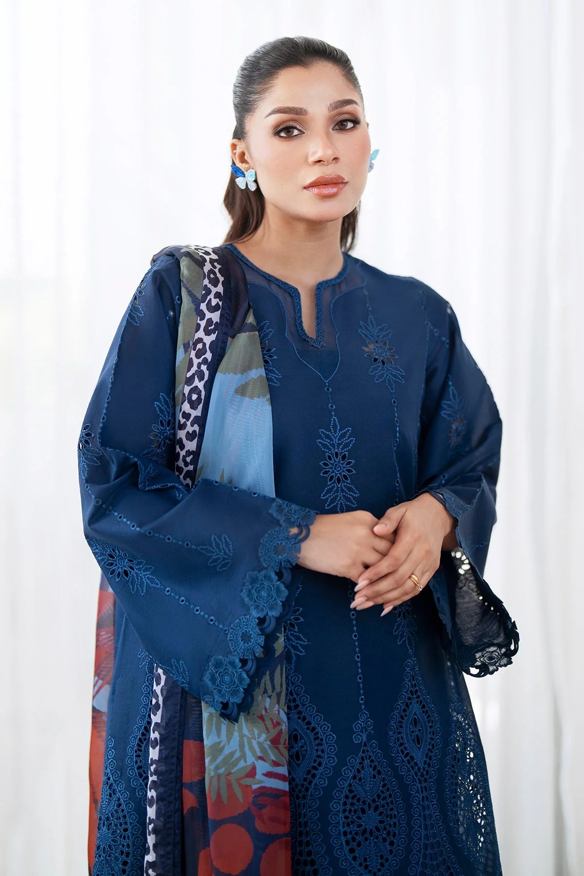 EMBROIDERED PRINTED LAWN UF-4077 | 3 PC UNSTITCHED SUIT | BAROQUE