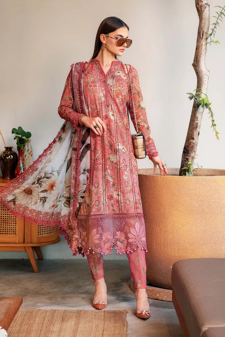 3 PIECE UNSTITCHED PRINTED LAWN SUIT - MARIA B