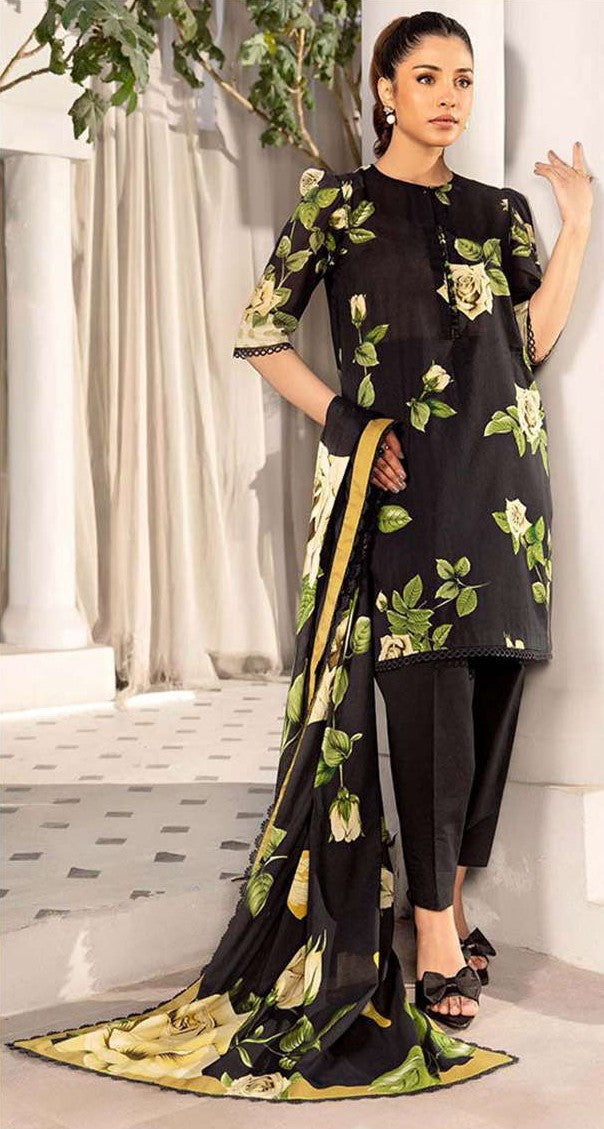 3PC UNSTITCHED LAWN'25 SUIT | MARIA B