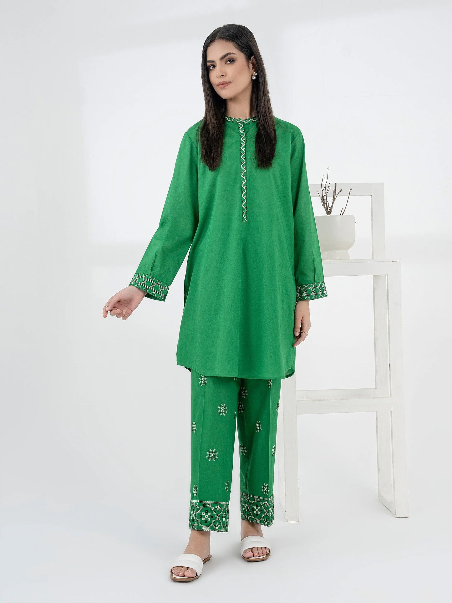 2 PIECE SUIT-EMBROIDERED JACQUARD READY MADE | LIMELIGHT
