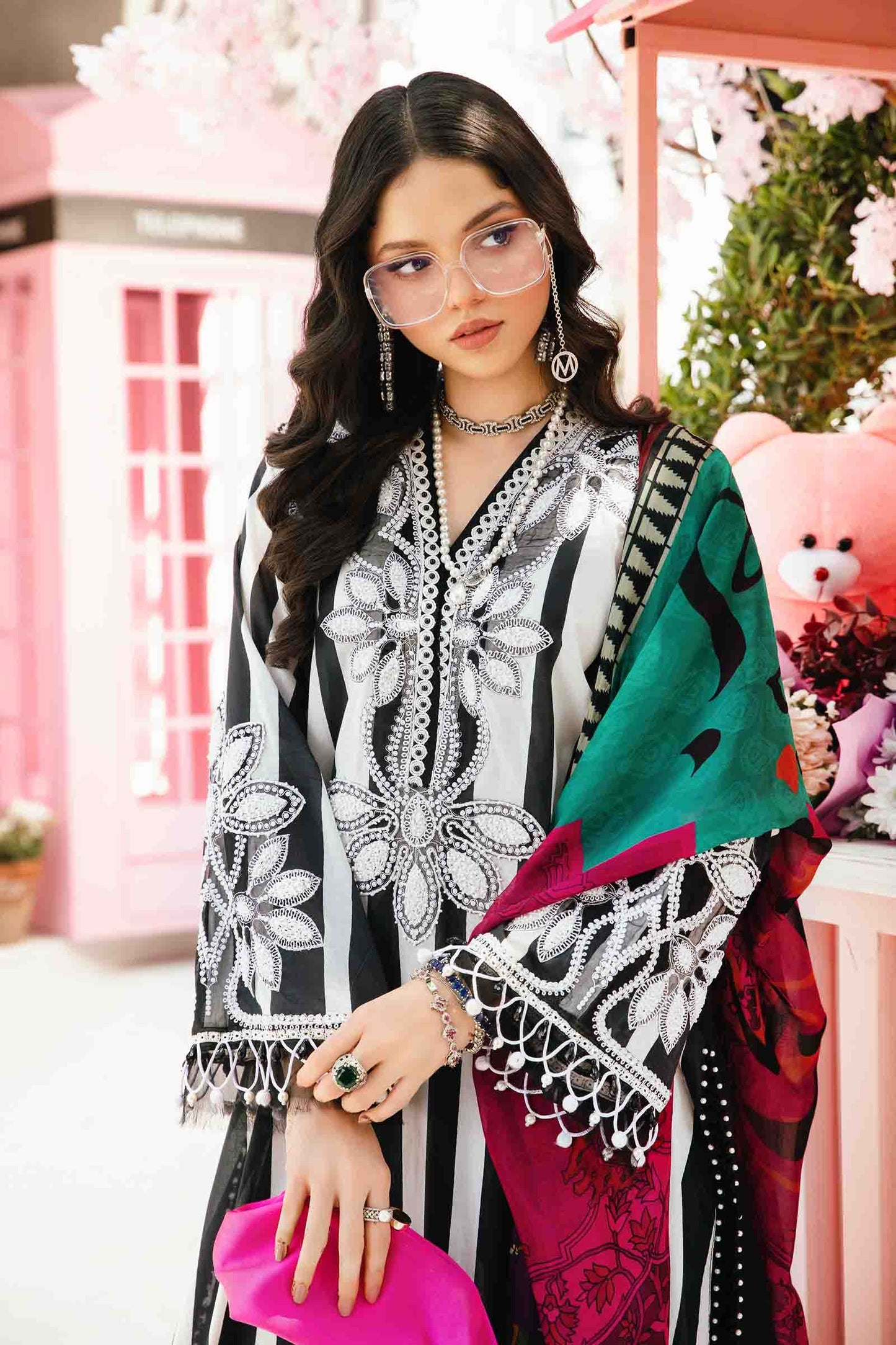 3 PC UNSTITCHED EMBROIDERED LAWN SUIT | MPT-2609-B | MARIA B