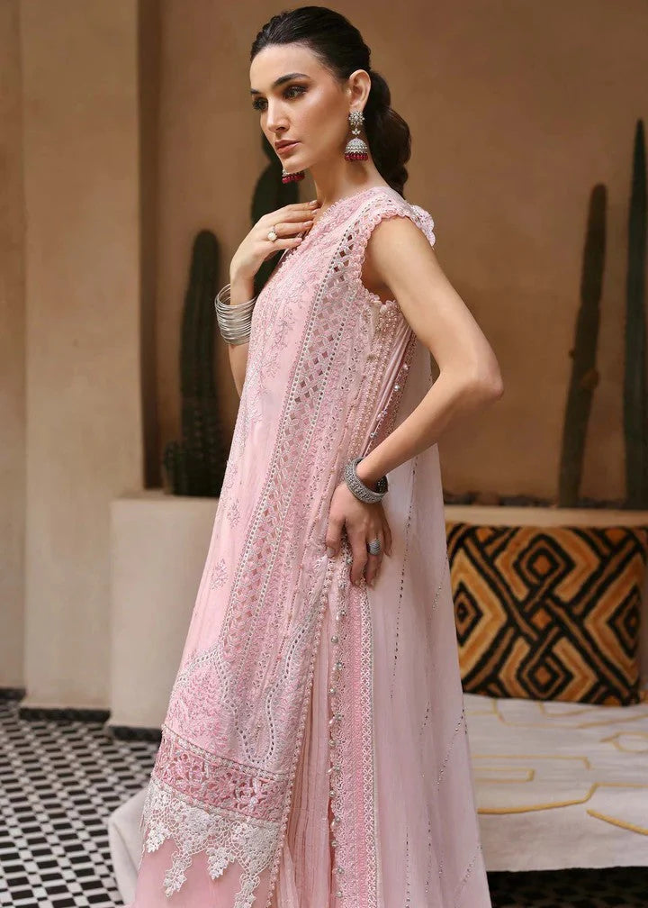 EMBROIDERED LAWN BABY PINK 3-PIECE SUIT -MARIA B