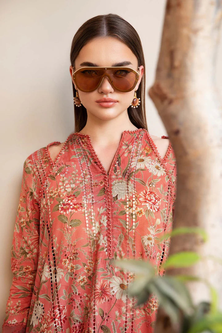 3 PIECE UNSTITCHED PRINTED LAWN SUIT - MARIA B