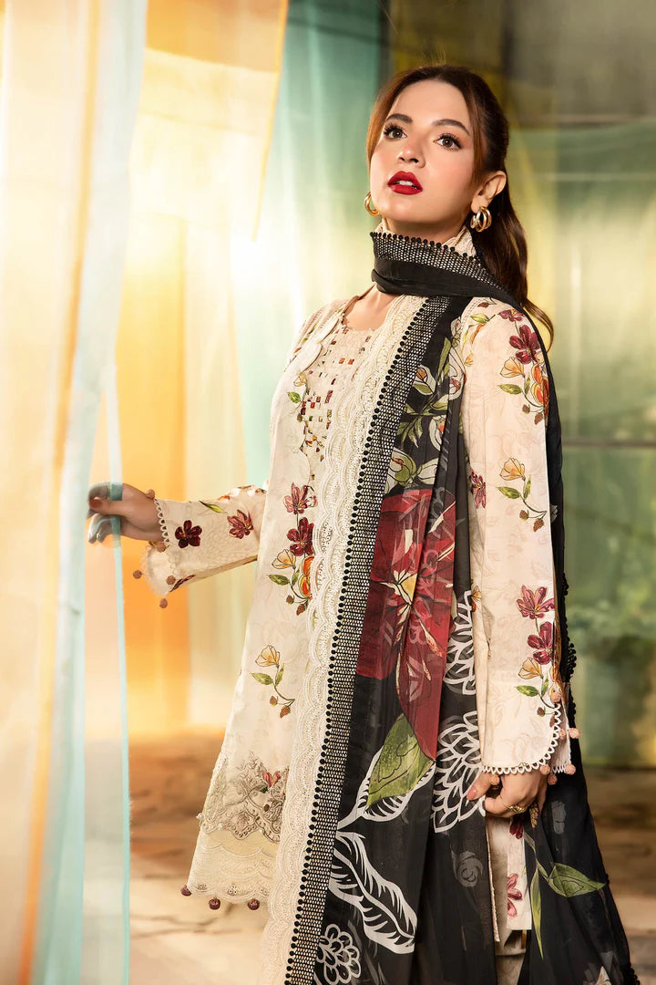 3 Pc UNSTITCHED EMBROIDERED LWAN SUIT - MARIA B
