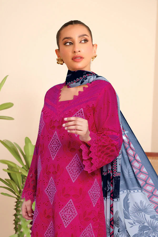 3Pc SUIT UNSTITCHED LAWN JH-802-KHN | JOHRA