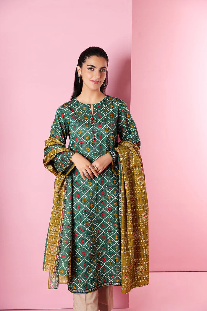 3 PIECE UNSTITCHED PRINTED SUIT - 42206256-R | NISHAT