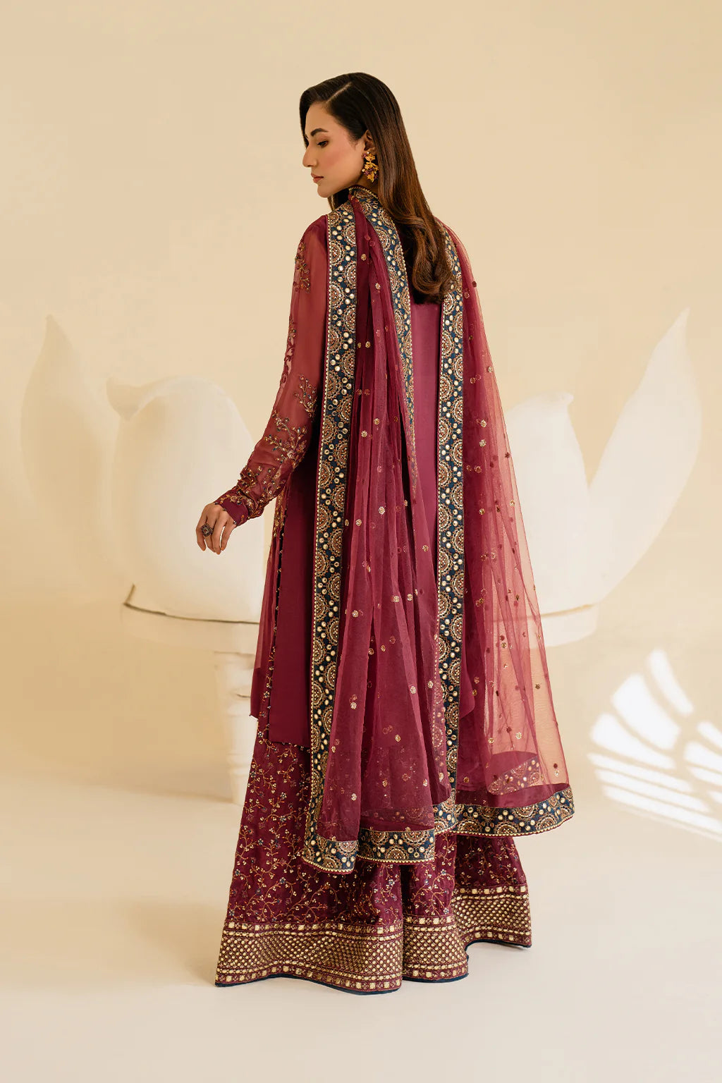 3 PIECE SUIT READY MADE IP-299 EMBROIDERED CHIFFON - IZNIK