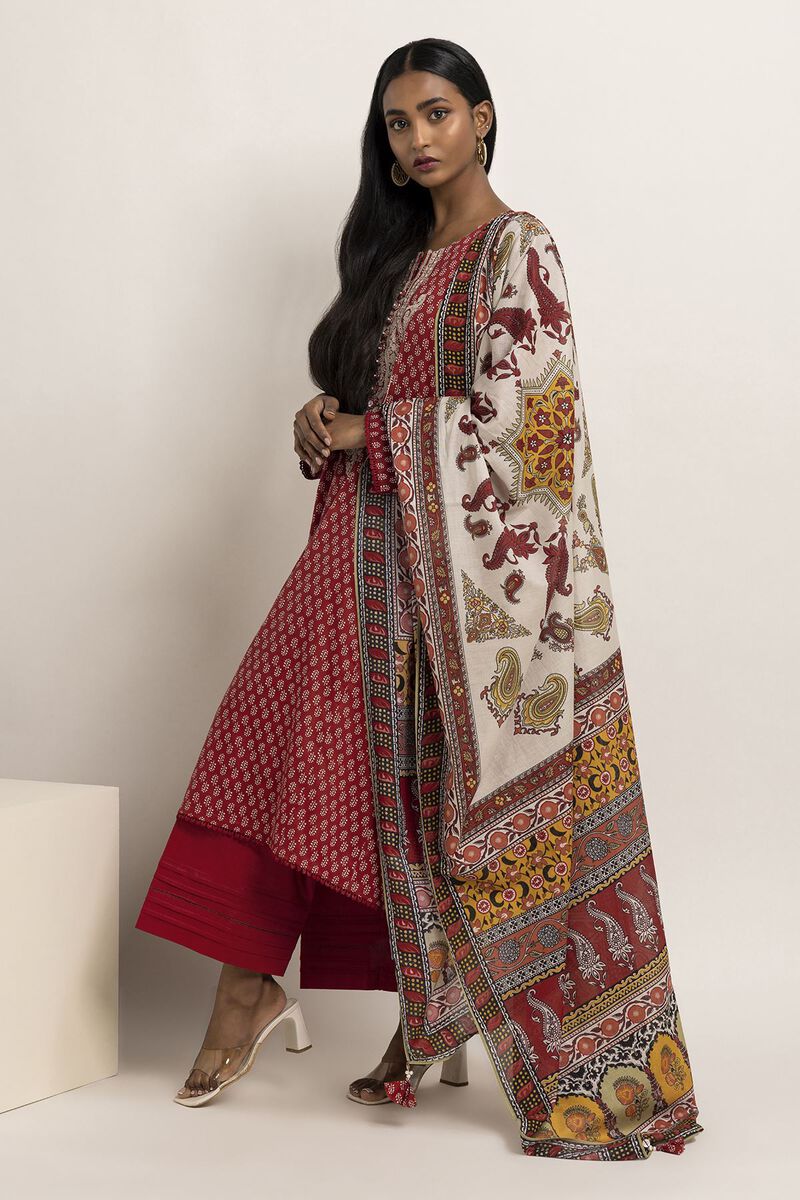 EMBROIDERED LAWN 3-Pc SUIT UNSTITCHED - KHAADI