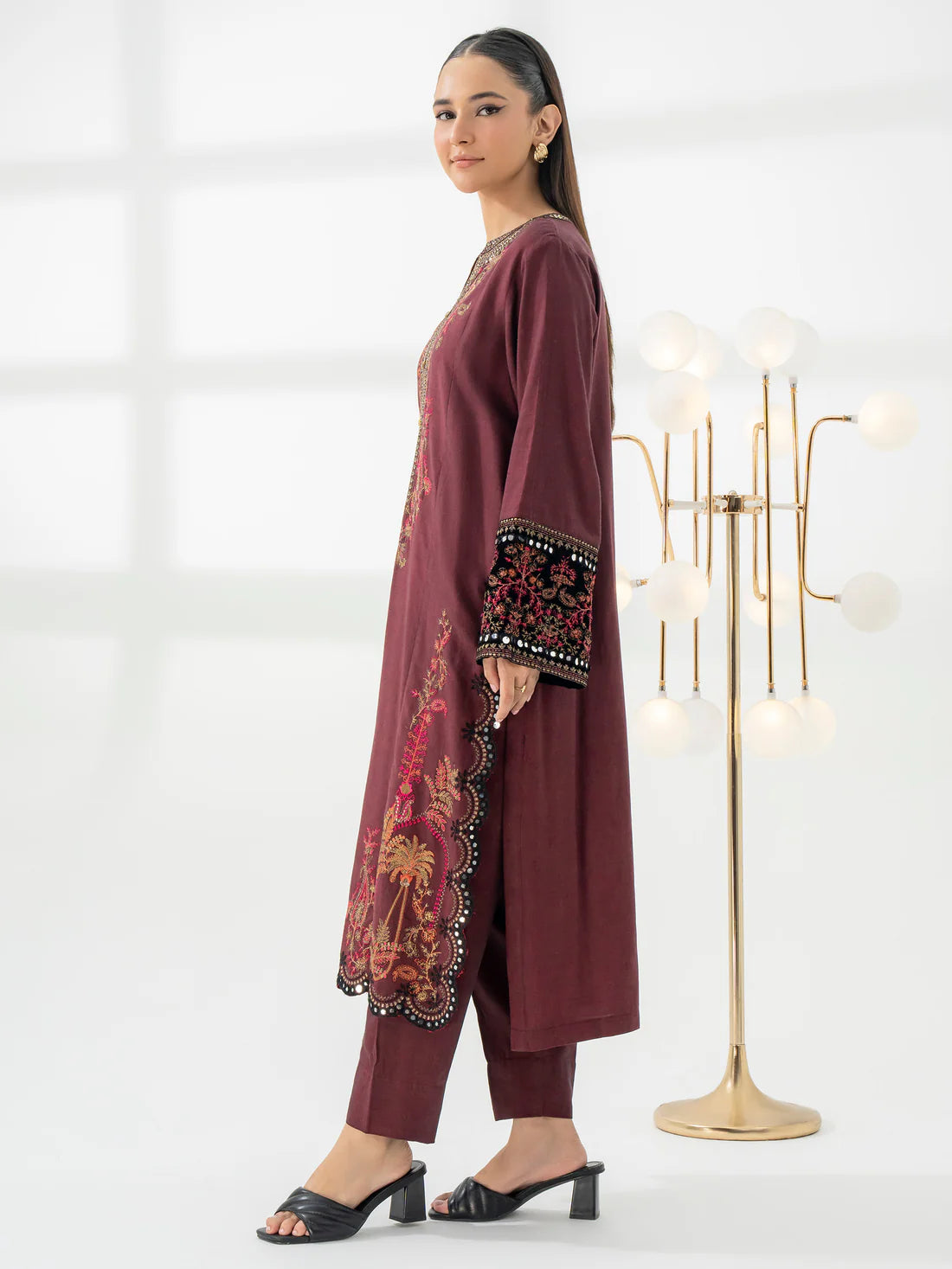 EMBROIDERED PRET SUIT | 2 PC STITCHED | LIMELIGHT