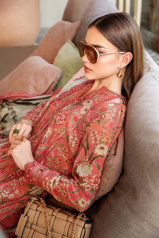 3 PIECE UNSTITCHED PRINTED LAWN SUIT - MARIA B
