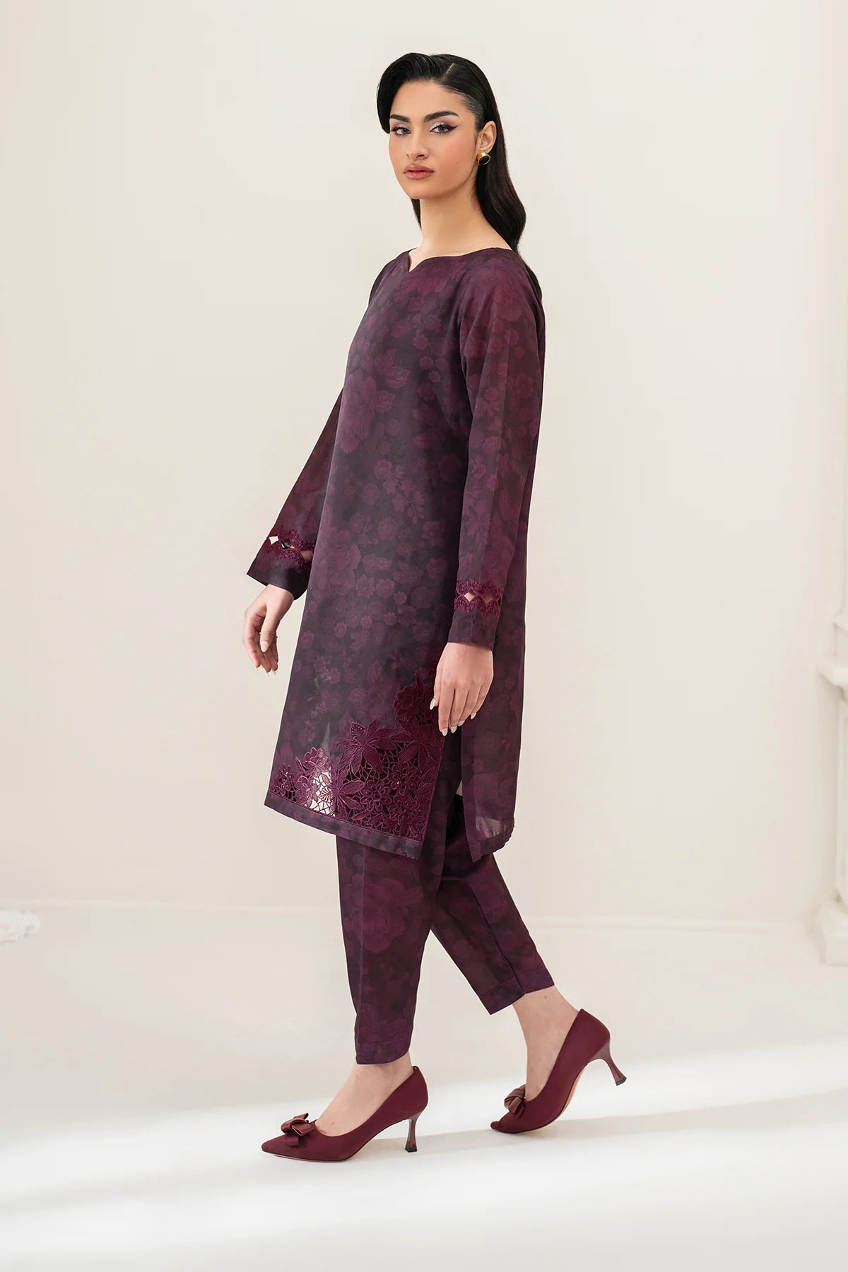 EMBROIDERED PRINTED GEORGETTE PR-1094 | 2 PC STITCHED SUIT | BAROQUE