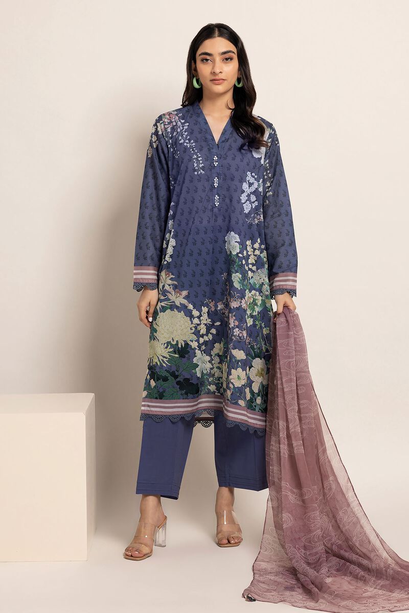 PRINTED LAWN 3-PIECE SUIT UNSTITCHED - KHAADI