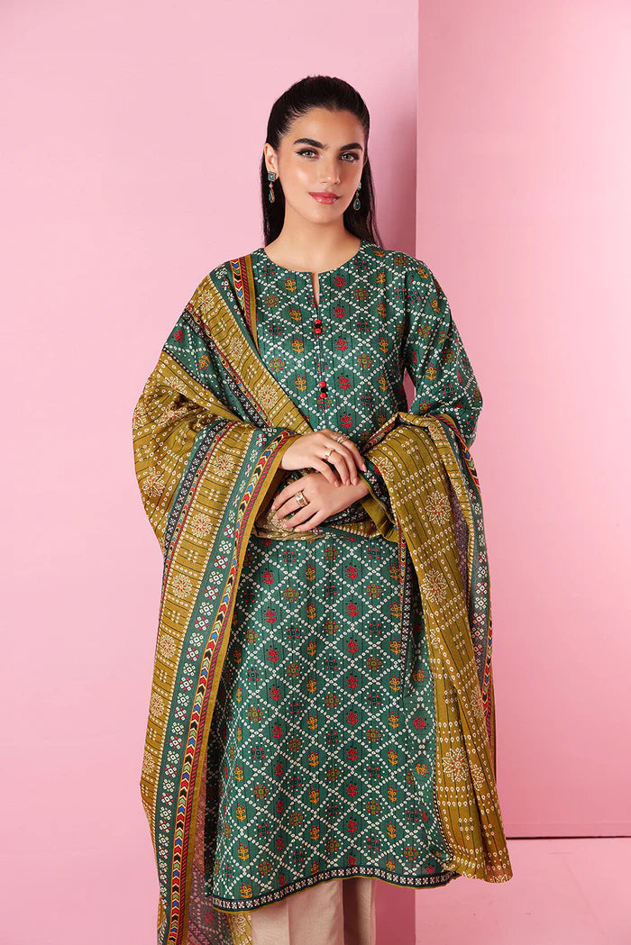 3 PIECE UNSTITCHED PRINTED SUIT - 42206256-R | NISHAT