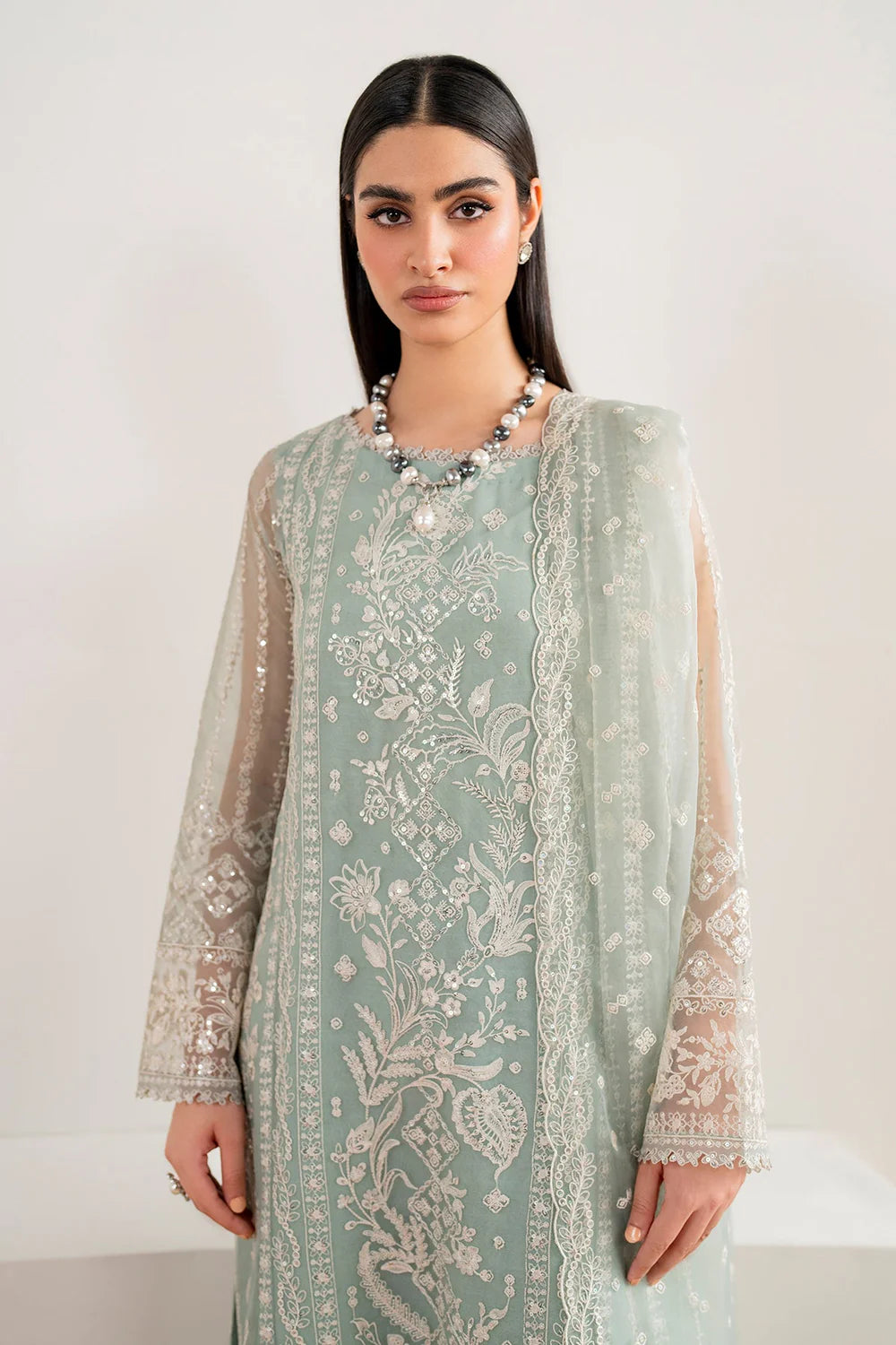 EMBROIDERED CHIFFON UF-680 4-PIECE SUIT UNSTITCHED - BAROQUE