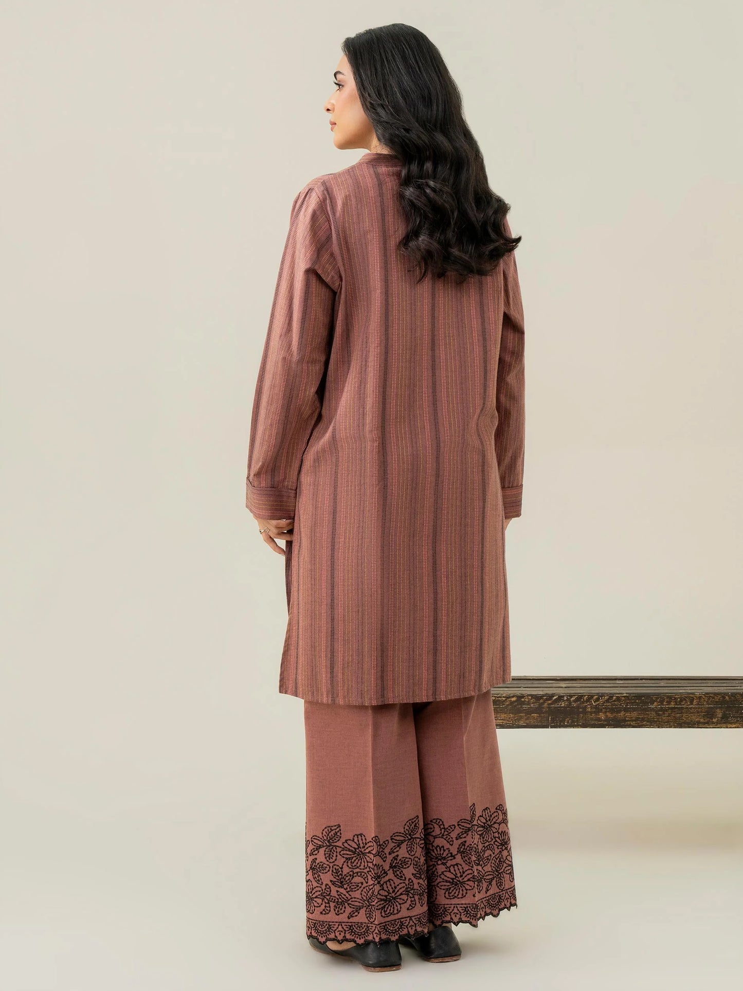 2 PIECE YARN DYED SUIT-EMBROIDERED READY MADE | LIMELIGHT