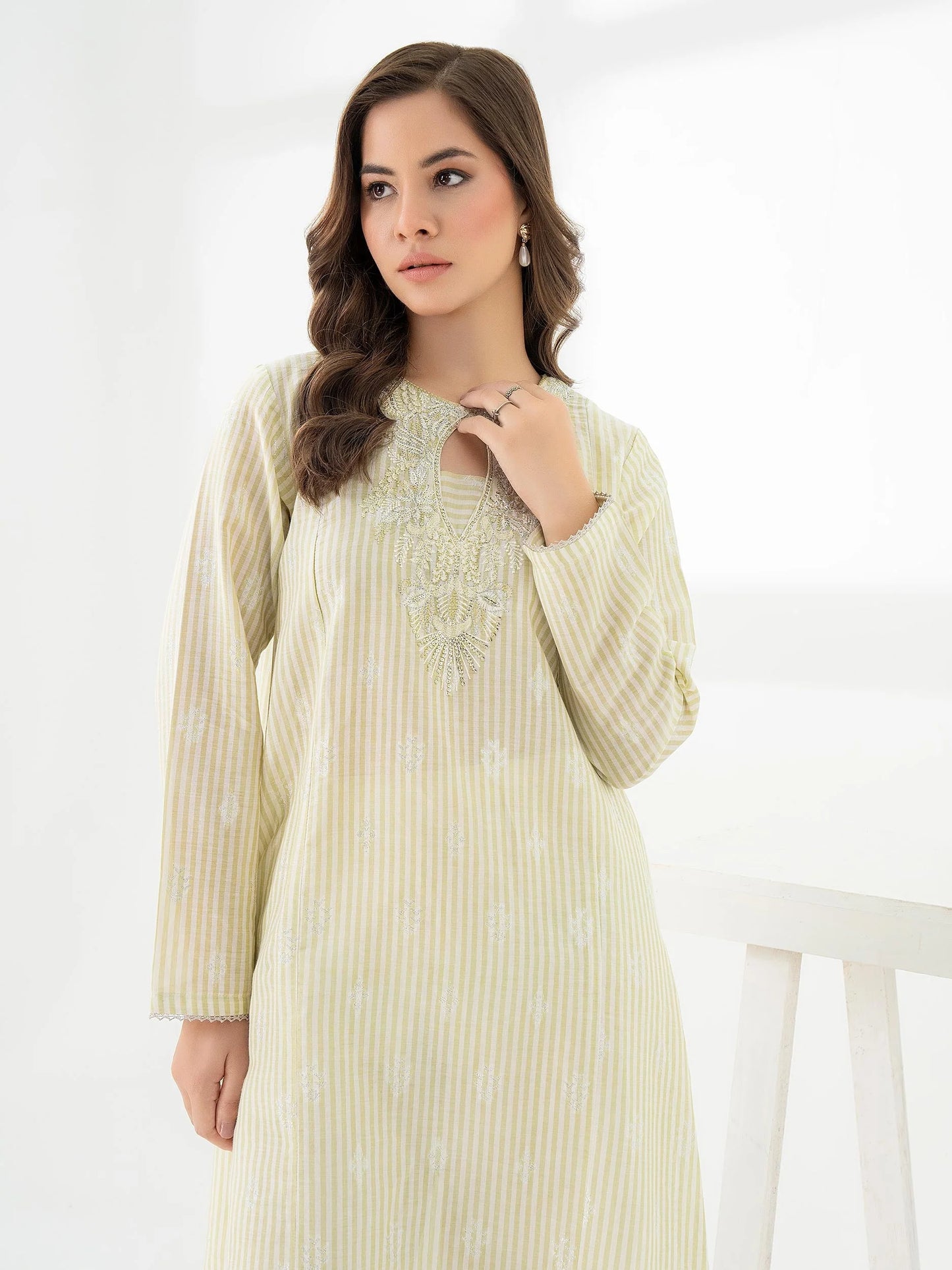 2 PIECE JACQUARD SUIT-EMBROIDERED READY MADE | LIMELIGHT