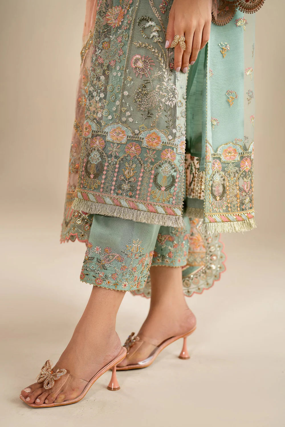 EMBROIDERED NET UF-620 3Pc UNSTITCHED SUIT | BAROQUE