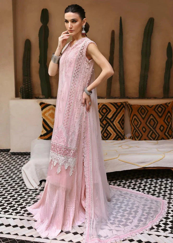 EMBROIDERED LAWN BABY PINK 3-PIECE SUIT -MARIA B