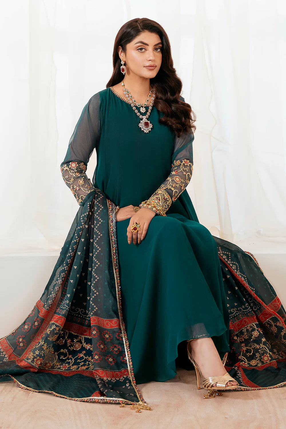 EMBROIDERED CHIFFON PR-1057 3Pc READY MADE SUIT | BAROQUE