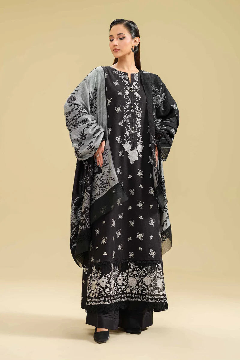 PRINTED EMBROIDERED SUIT | 3 PC UNSTITCHED | NISHAT