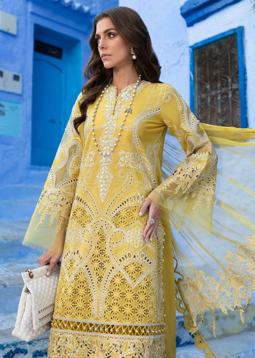EMBROIDERED LAWN 3-PIECE SUIT - MARIA B
