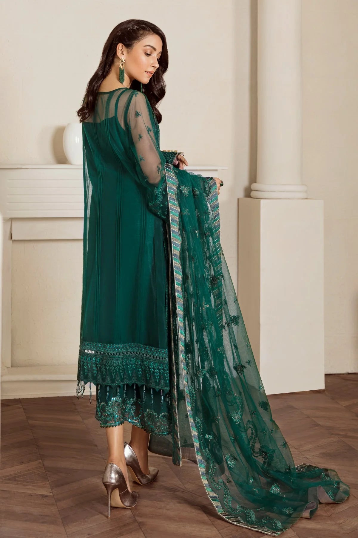 EMBROIDERED NET UF-33 | 3 PC UNSTITCHED SUIT | BAROQUE