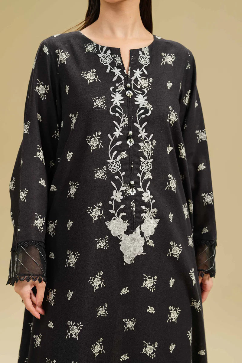 PRINTED EMBROIDERED SUIT | 3 PC UNSTITCHED | NISHAT