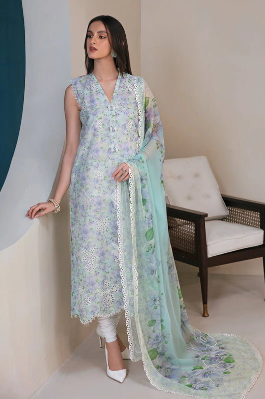 EMBROIDERED LAWN 3-PIECE SUIT - BAROQUE