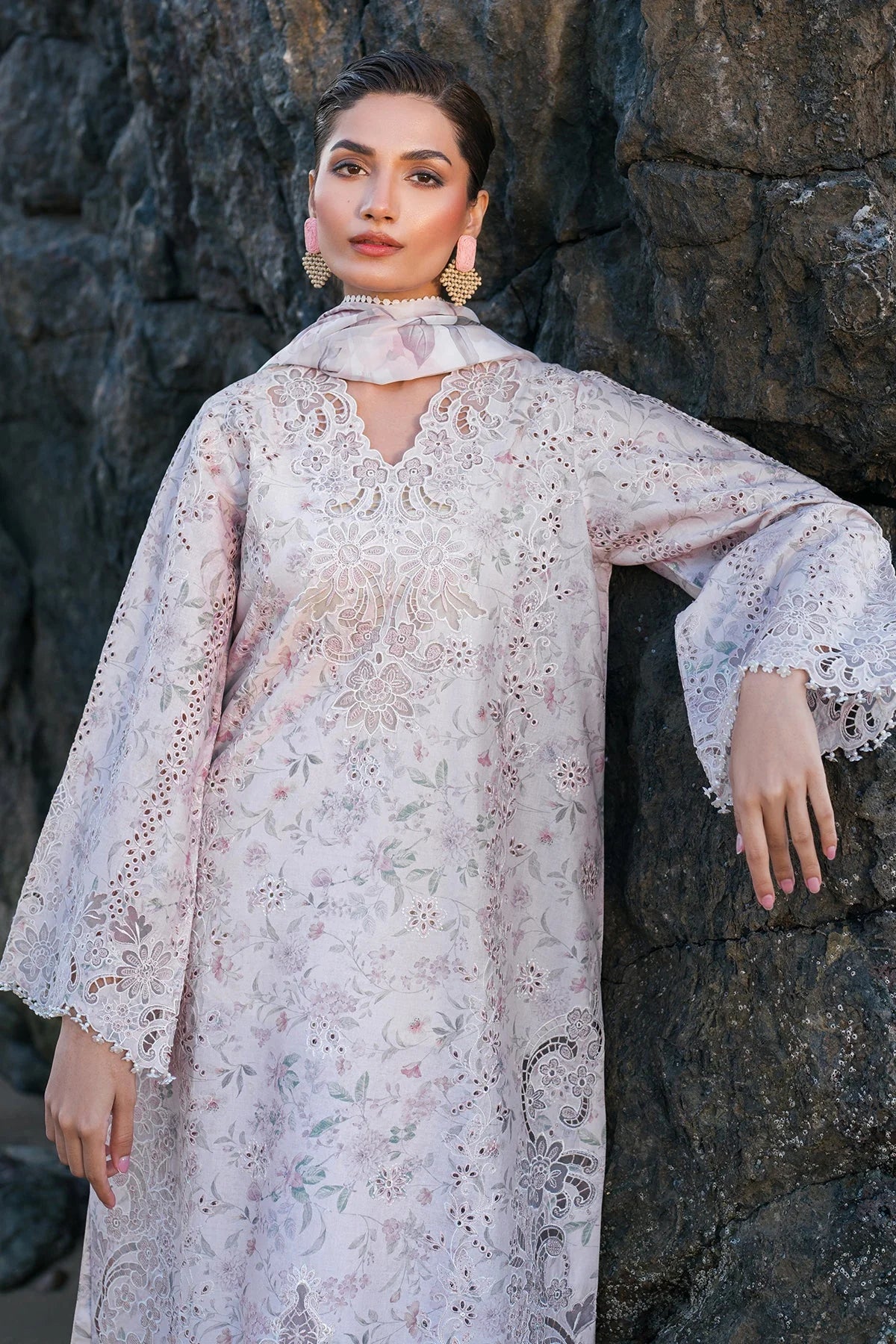 EMBROIDERED PRINTED LAWN UF-4130 | 3 PC UNSTITCHED | BAROQUE