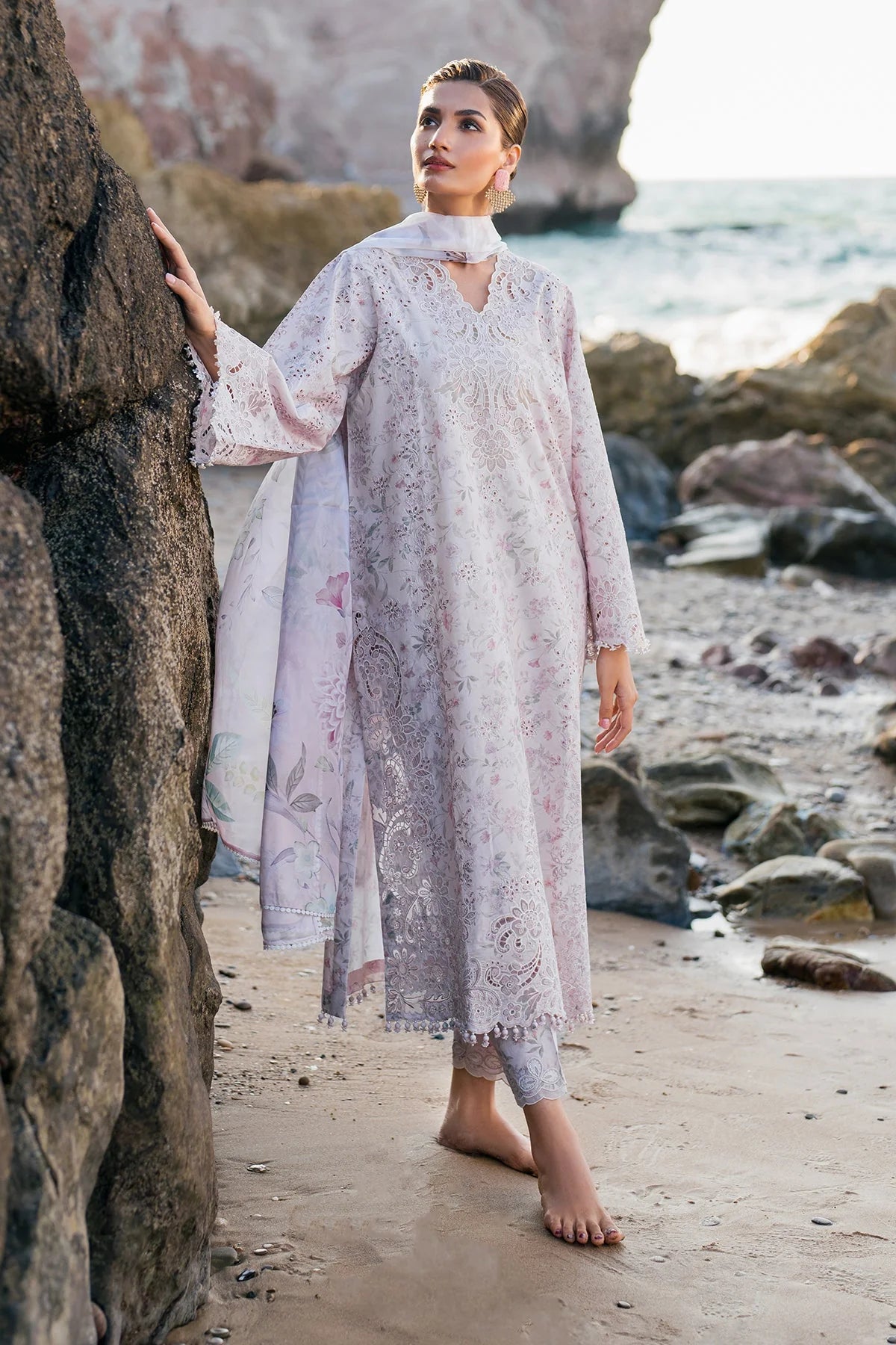 EMBROIDERED PRINTED LAWN UF-4130 | 3 PC UNSTITCHED | BAROQUE