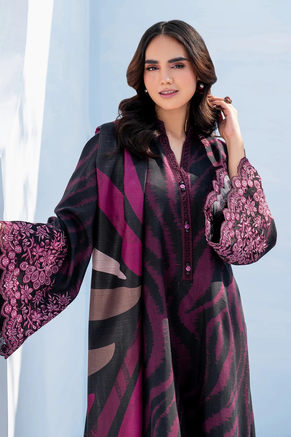 PRINTED VISCOSE SILK UF-4056 | 3 PC UNSTITCHED