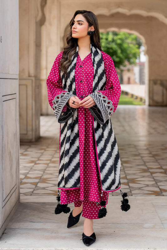 PRINTED VISCOSE UF-738 | 3 PC UNSTITCHED SUIT | BAROQUE
