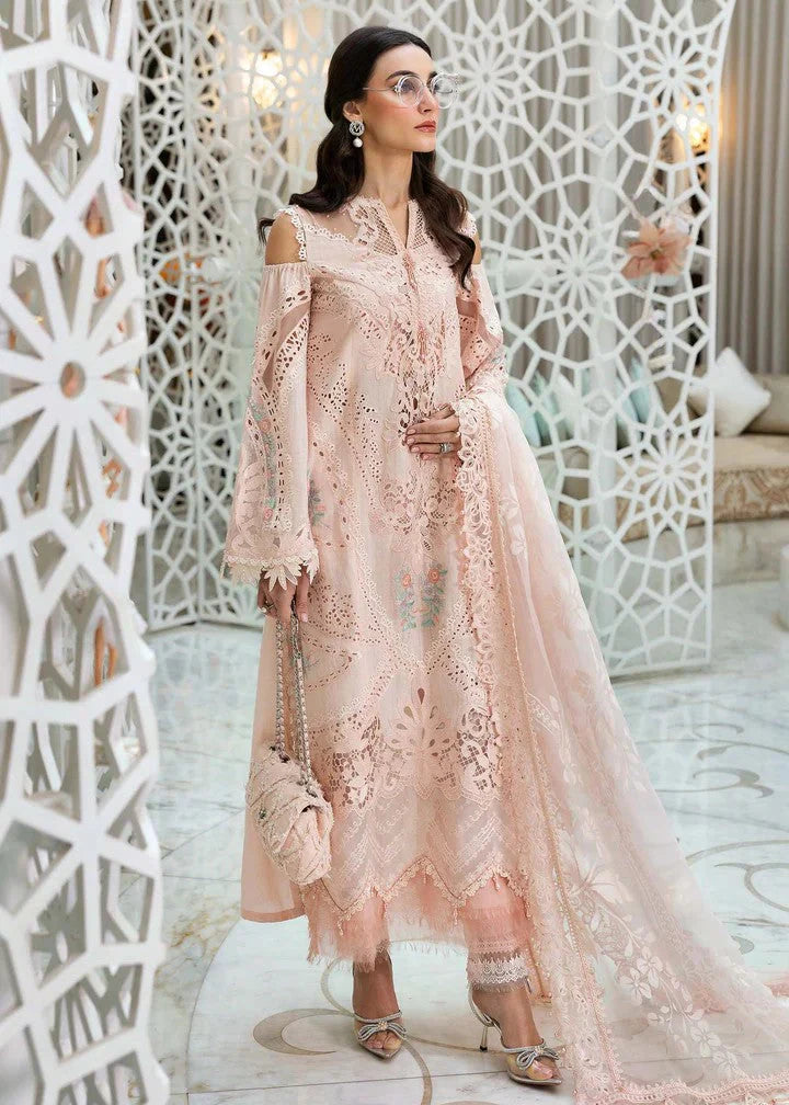 EMBROIDERED LAWN BABY PINK 3-PIECE SUIT - MARIA B