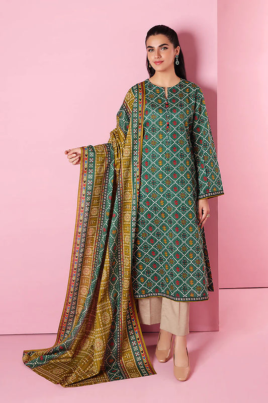 3 PIECE UNSTITCHED PRINTED SUIT - 42206256-R | NISHAT