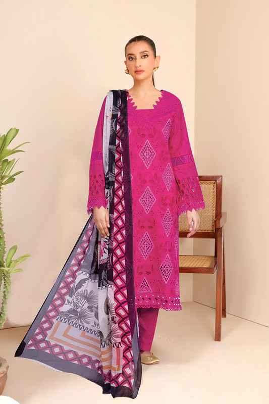3Pc SUIT UNSTITCHED LAWN JH-802-KHN | JOHRA