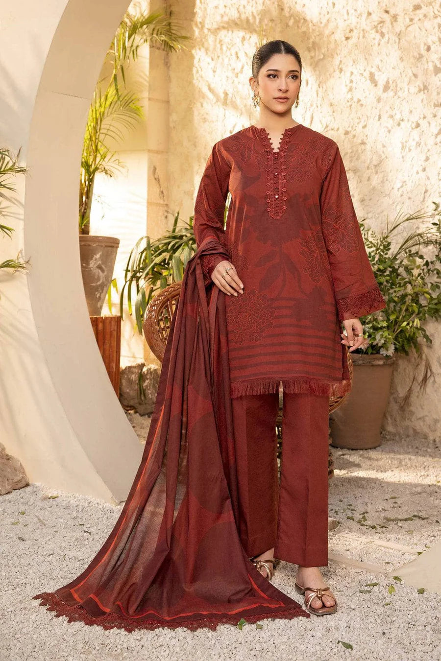 3-PIECE SUIT UNSTITCHED MARIA B/ MB-ELHV1-12