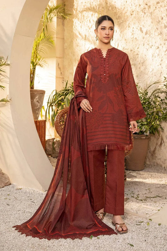 3-PIECE SUIT UNSTITCHED MARIA B/ MB-ELHV1-12