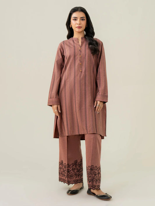 2 PIECE YARN DYED SUIT-EMBROIDERED READY MADE | LIMELIGHT