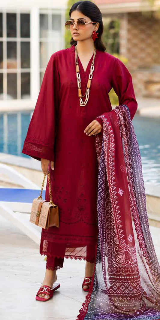 TZB-446 - UNSTITCHED - NUREH TEHZEEB CHICKENKARI LAWN COLLECTION 2025