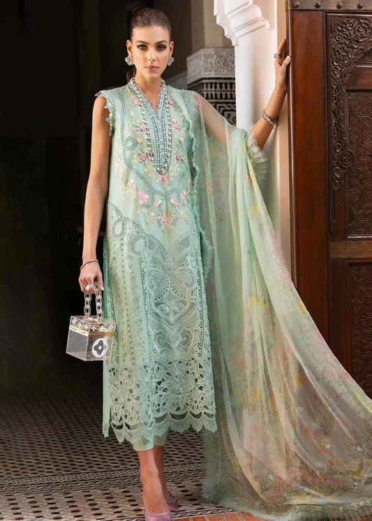 EMBROIDERED LAWN AUQA 3-PIECE SUIT -MARIA B