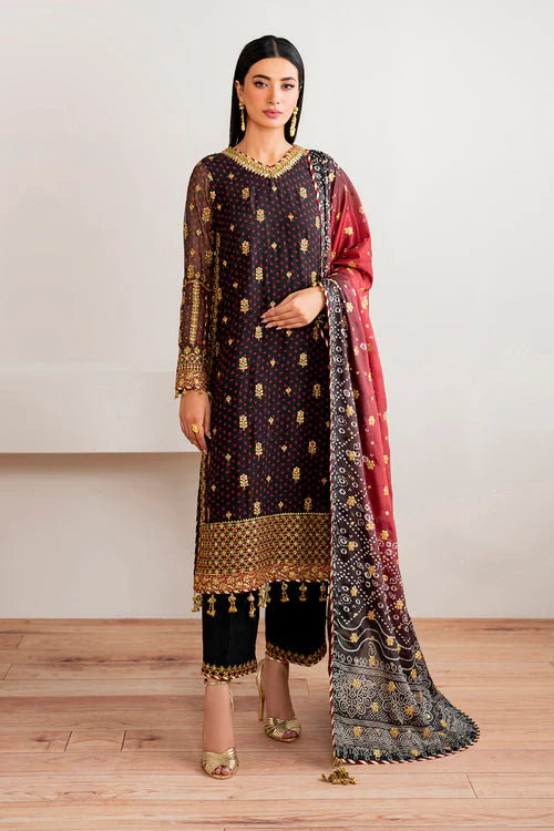 VELVET FORMALS CHIFFON UF-683 | 4 PC UNSTITCHED | BAROQUE