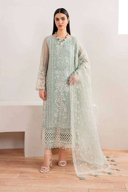 EMBROIDERED CHIFFON UF-680 4-PIECE SUIT UNSTITCHED - BAROQUE