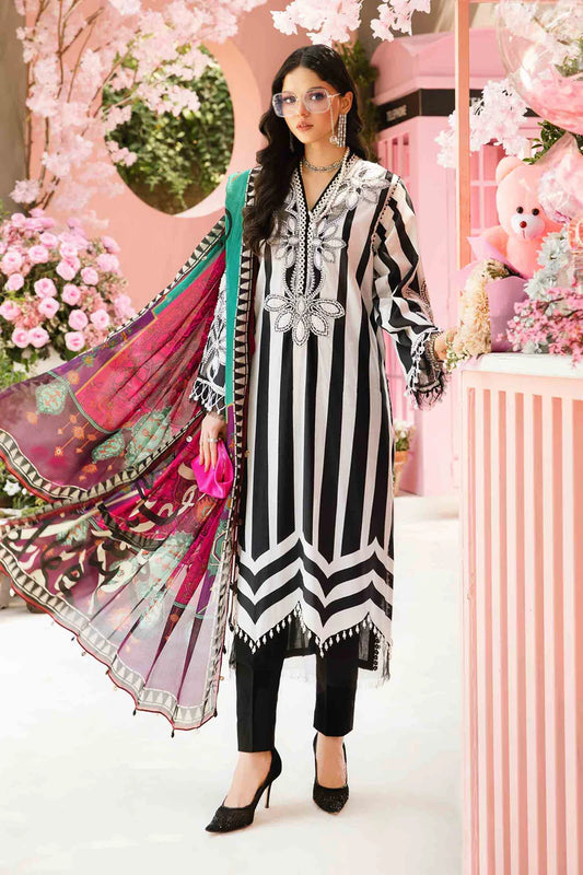 3 PC UNSTITCHED EMBROIDERED LAWN SUIT | MPT-2609-B | MARIA B