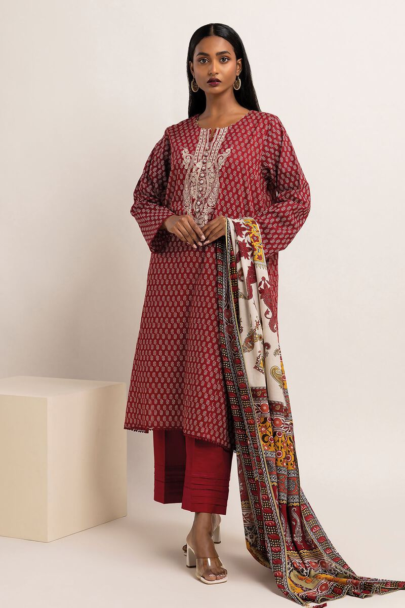 EMBROIDERED LAWN 3-Pc SUIT UNSTITCHED - KHAADI