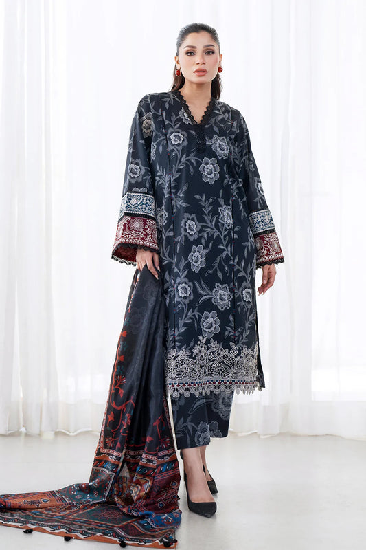 EMBROIDERED PRINTED LAWN UF-4078 UNSTITCHED 3Pc - BAROQUE
