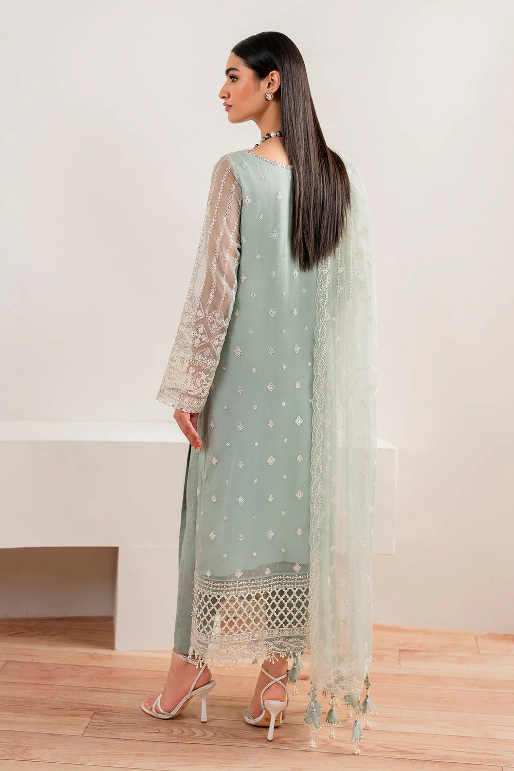 EMBROIDERED CHIFFON UF-680 4-PIECE SUIT UNSTITCHED - BAROQUE
