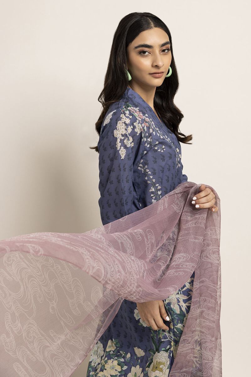 PRINTED LAWN 3-PIECE SUIT UNSTITCHED - KHAADI