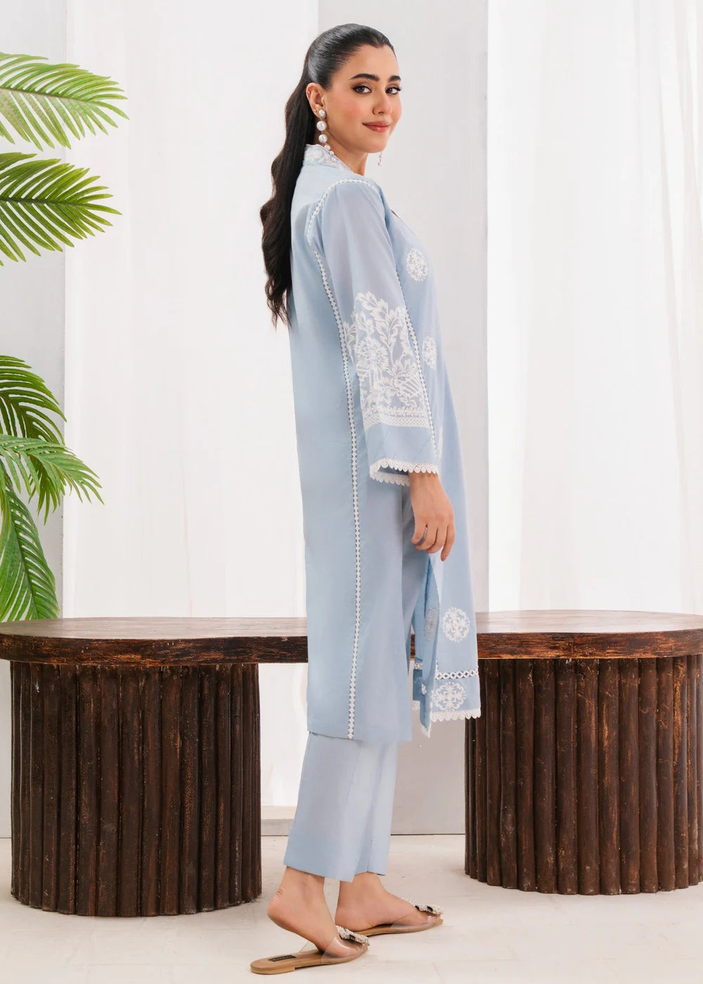 Liyana - Sky Blue - Sahibas By Mirza Stitched 2pc Suit