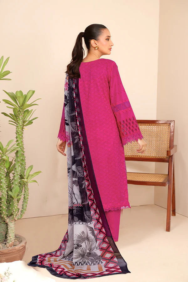 3Pc SUIT UNSTITCHED LAWN JH-802-KHN | JOHRA
