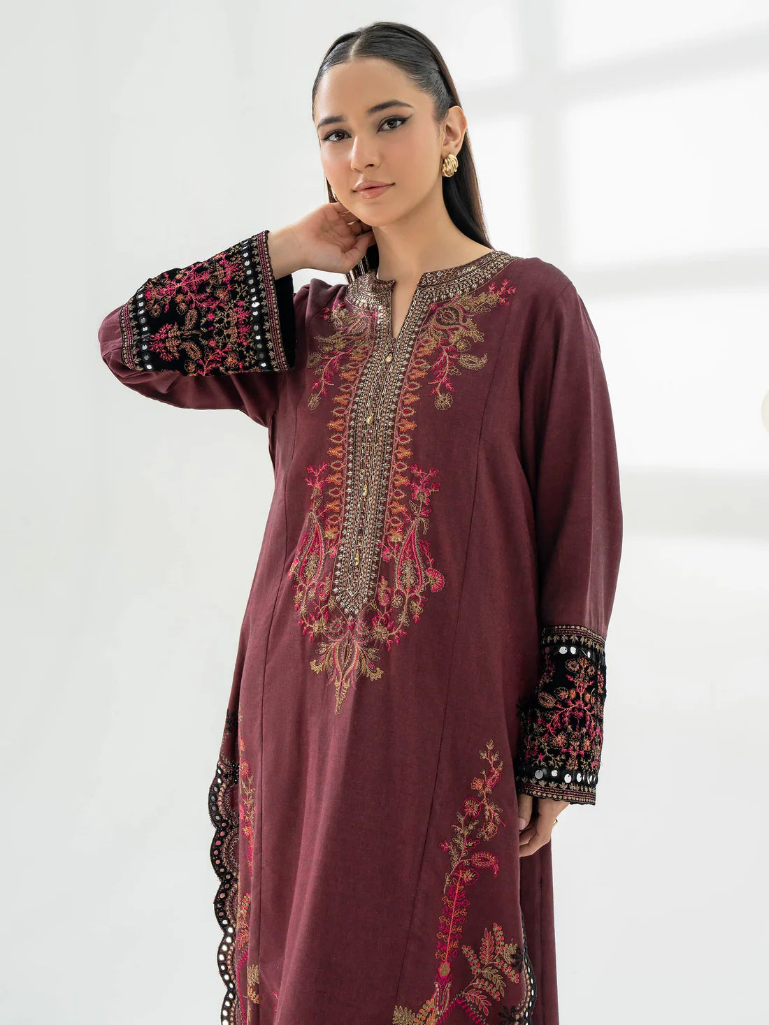 EMBROIDERED PRET SUIT | 2 PC STITCHED | LIMELIGHT